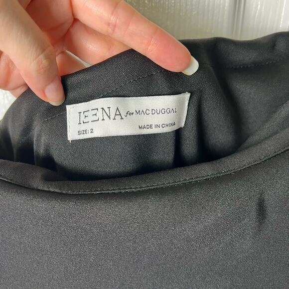 Mac Duggal Womens Ieena One Shoulder Ruffle Black A-line Mini Dress 2 - Picture 10 of 10